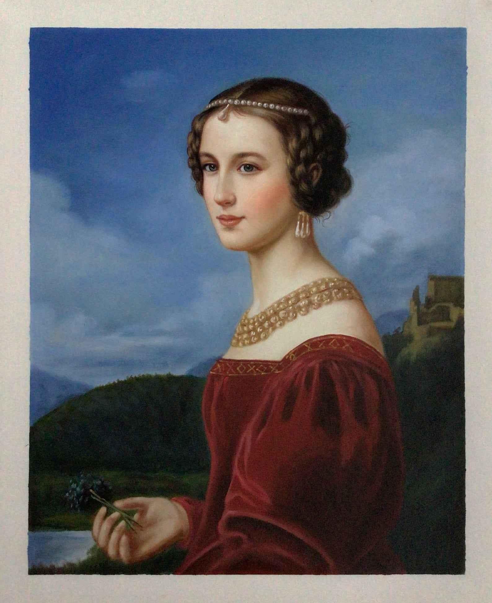 d'après Joseph Stieler - Portrait de Cornelia Vetterlein huile sur toile - Kikooyou Art Gallery - Kikooyou Art Gallery
