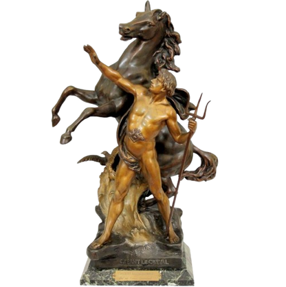 Emile-Louis PICAULT (1833-1915) Neptune créant le cheval Bronze signé