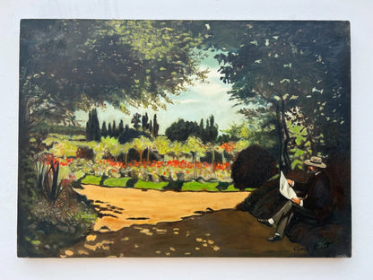 scène de campagne d'après Monet huile sur toile - Kikooyou Art Gallery