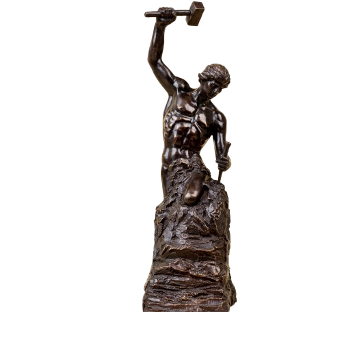 bronze homme tailleur de pierre fonte chaude