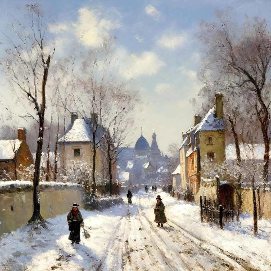 Tableau Original Tullasky – Acrylique sur toile – paysage hiver – Œuvre unique - Kikooyou Art Gallery - Kikooyou Art Gallery