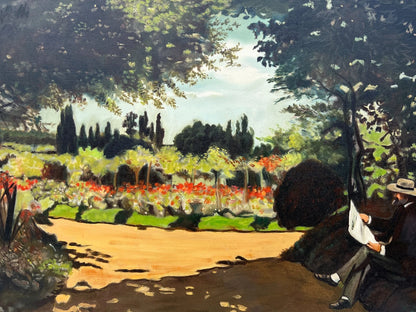 scène de campagne d'après Monet huile sur toile - Kikooyou Art Gallery