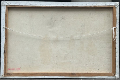 Peinture à l'huile vintage sur toile Orientalisme Moyen-Orient, Scène de marché 1980 Signé - Kikooyou Art Gallery