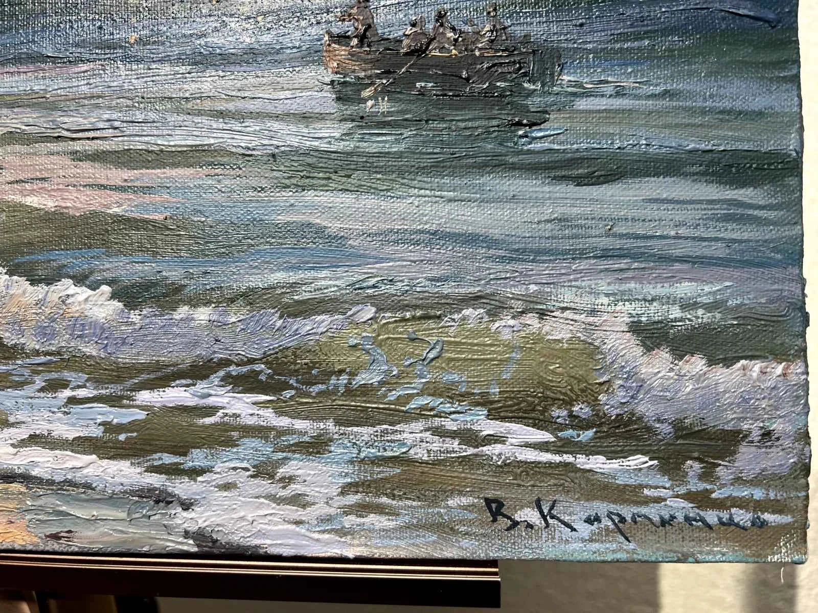 peinture paysage marin bateaux voiliers fait main voilier mer toile signée