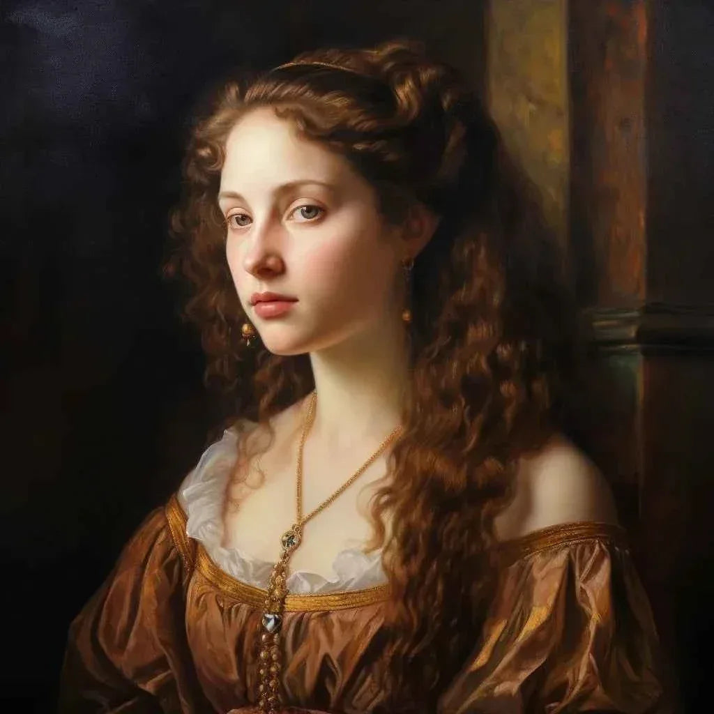 portrait jeune femme tableau peinture classique huile sur toile signée - Kikooyou Art Gallery - Kikooyou Art Gallery