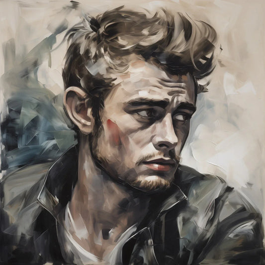 Portrait de James Dean par Tullasky – Peinture Acrylique 100x100 cm - Kikooyou Art Gallery - Kikooyou Art Gallery