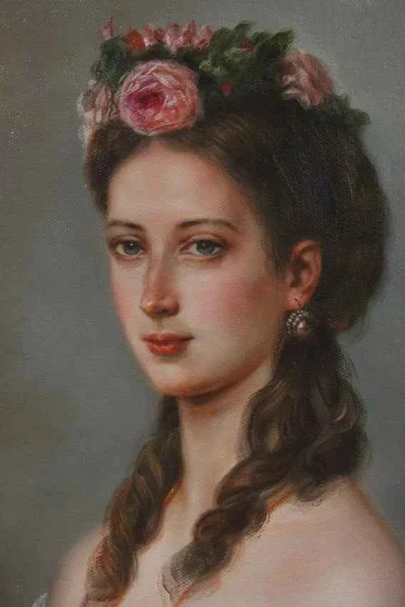 Portrait de la princesse de Galles du Danemark, peinture à l'huile d'après Winterhalter