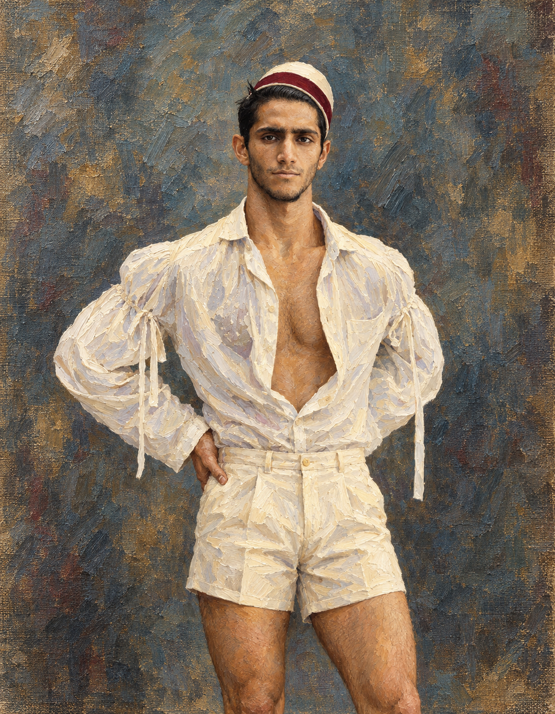 peinture huile sur toile faite sur commande - PORTRAIT BOGOSSE INCONNU