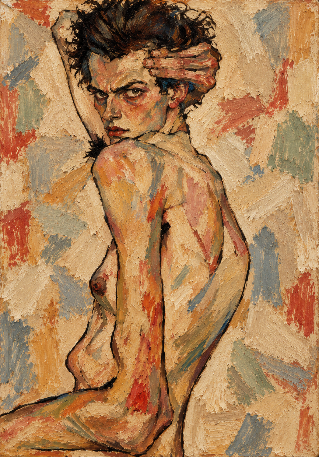 peinture huile sur toile faite SUR COMMANDE - PORTRAIT BOGOSSE EGON