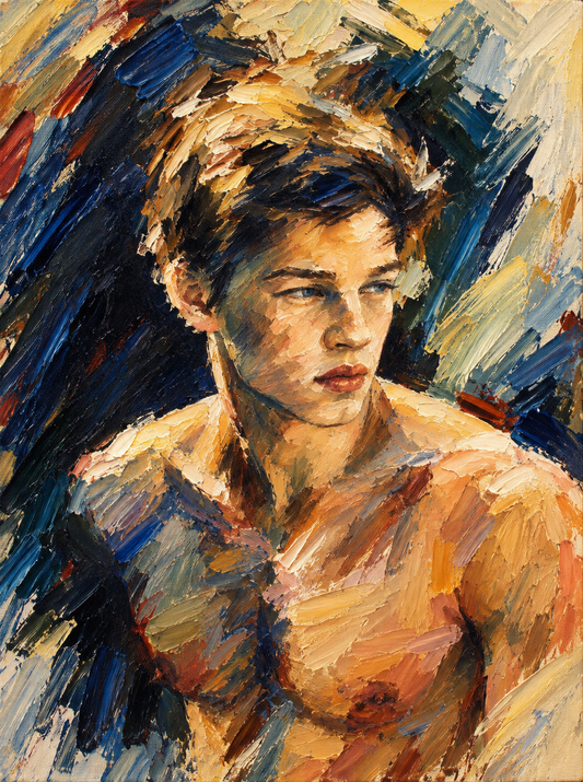 peinture huile sur toile faite SUR COMMANDE - PORTRAIT MODERNE BOGOSSE
