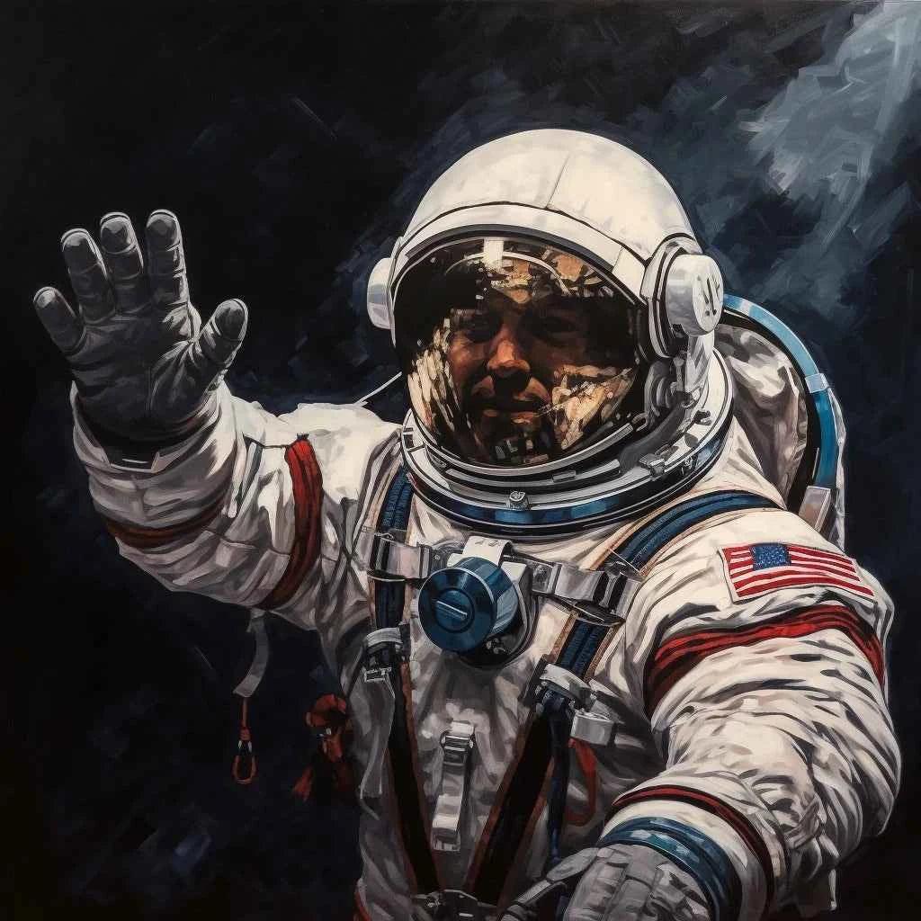 portrait homme dans l'espace - acrylique sur toile - Kikooyou Art Gallery - Kikooyou Art Gallery