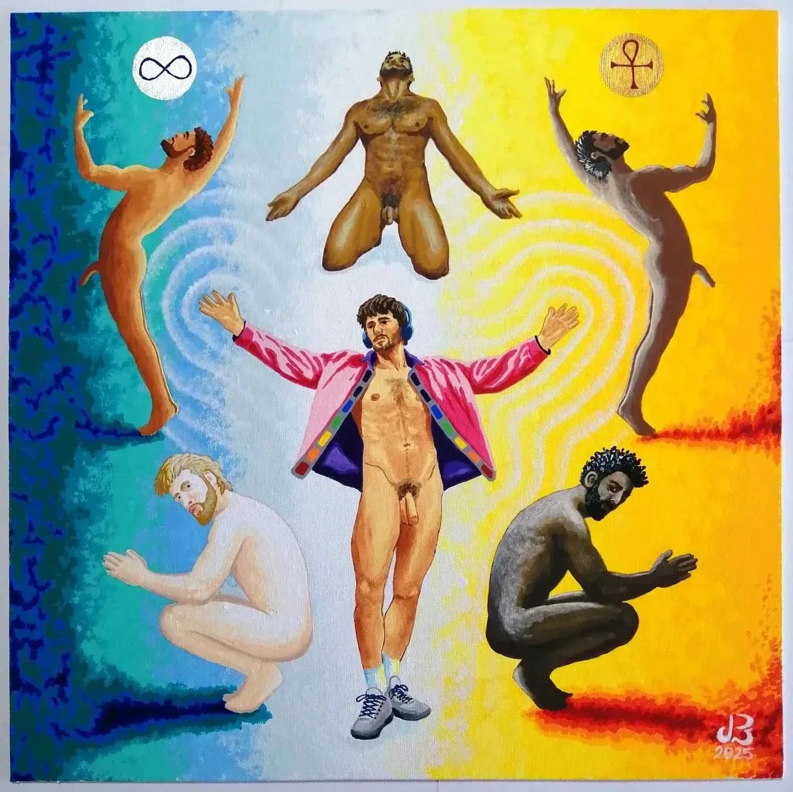 art érotique peinture huile sur toile hommes nus gay Soul Music- Kikooyou Art Gallery - Kikooyou Art Gallery