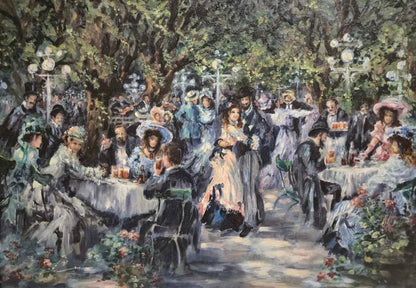 Tableau Impressionnisme Huile Biergarten Theo Köppler (XX)