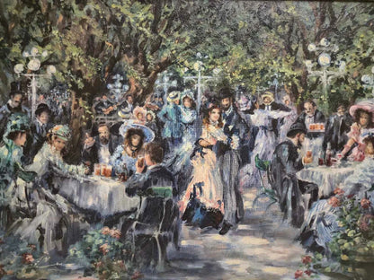 Tableau Impressionnisme Huile Biergarten Theo Köppler (XX)