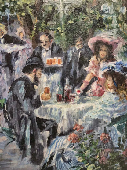 Tableau Impressionnisme Huile Biergarten Theo Köppler (XX)