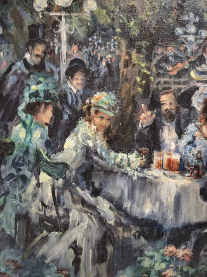 Tableau Impressionnisme Huile Biergarten Theo Köppler (XX)