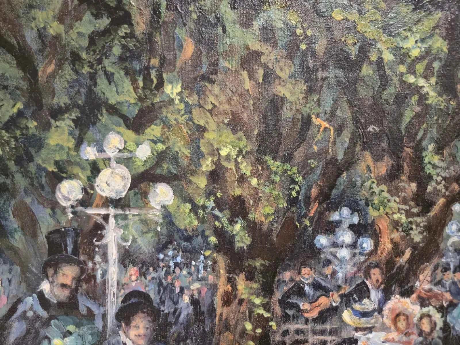 Tableau Impressionnisme Huile Biergarten Theo Köppler (XX)