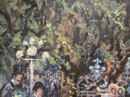 Tableau Impressionnisme Huile Biergarten Theo Köppler (XX)