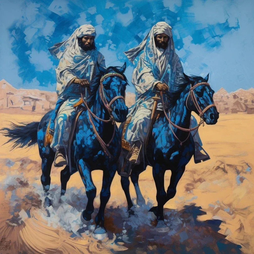 Tableau orientaliste - cavaliers arabes- Original Tullasky – Acrylique sur toile – Œuvre unique - Kikooyou Art Gallery - Kikooyou Art Gallery