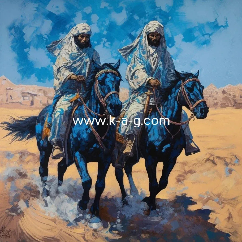 Tableau orientaliste - cavaliers arabes- Original Tullasky – Acrylique sur toile – Œuvre unique - Kikooyou Art Gallery - Kikooyou Art Gallery
