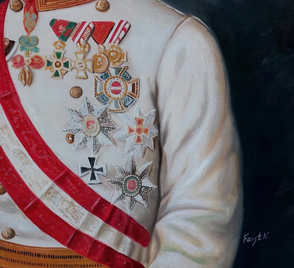 Tableau huile archiduc empereur Charles Ier d'Autriche 1917, peinture à l'huile PEINTE À LA MAIN - Kikooyou Art Gallery