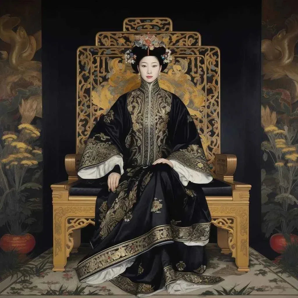 La Jeune Impératrice de chine, Acrylique sur toile 40x40 cm, Œuvre unique - Kikooyou Art Gallery - Kikooyou Art Gallery