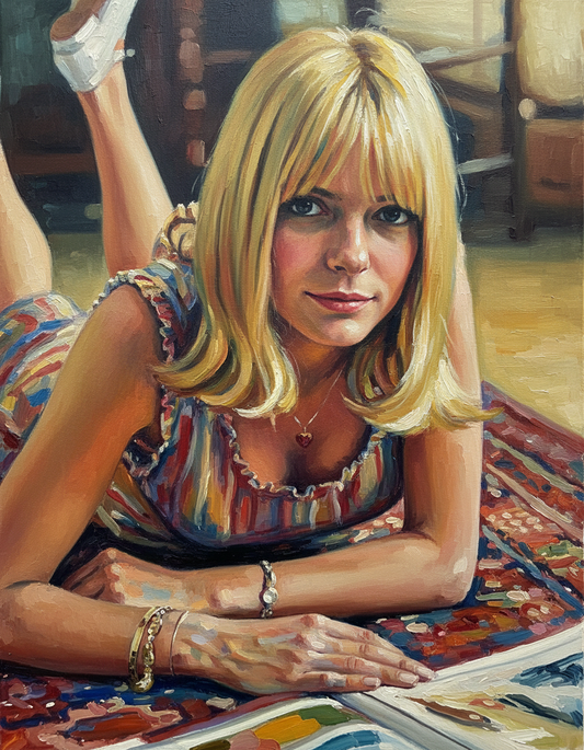 peinture huile sur toile faite sur commande - PORTRAIT FRANCE GALL
