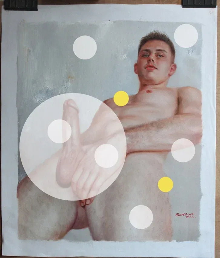 art-decoration-tableau-peinture-huile-toile-portrait-homme-nu-male-tbm-intégrale-magnifique - Kikooyou Art Gallery - Kikooyou Art Gallery