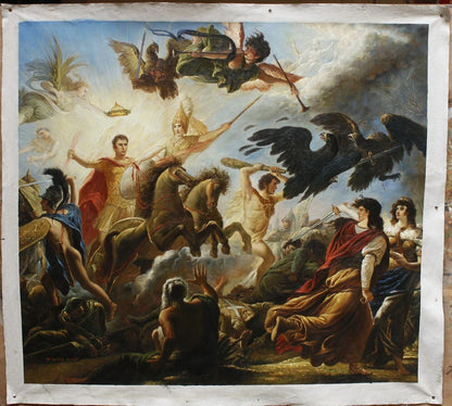reproduction peinte à la main  de la  bataille allégorique d'Austerlitz