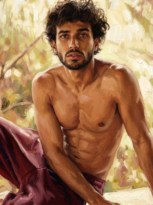 peinture huile sur toile faite sur commande - PORTRAIT BOGOSSE AUTRE TEMPS SAHARA