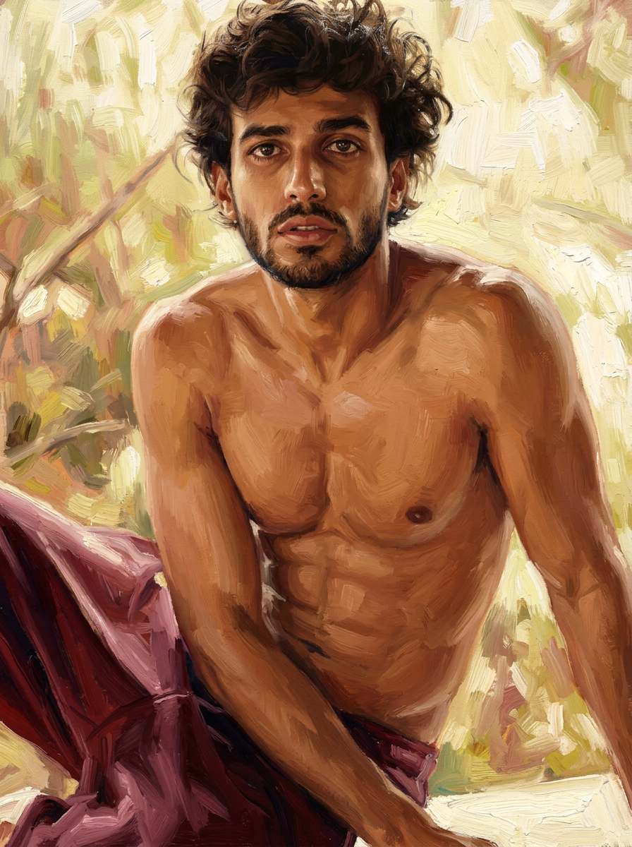 peinture huile sur toile faite sur commande - PORTRAIT BOGOSSE AUTRE TEMPS SAHARA