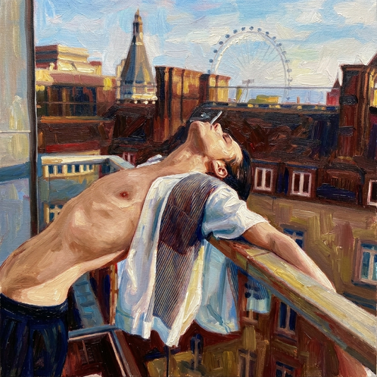 peinture huile sur toile faite sur commande - PORTRAIT BOGOSSE SMOKING