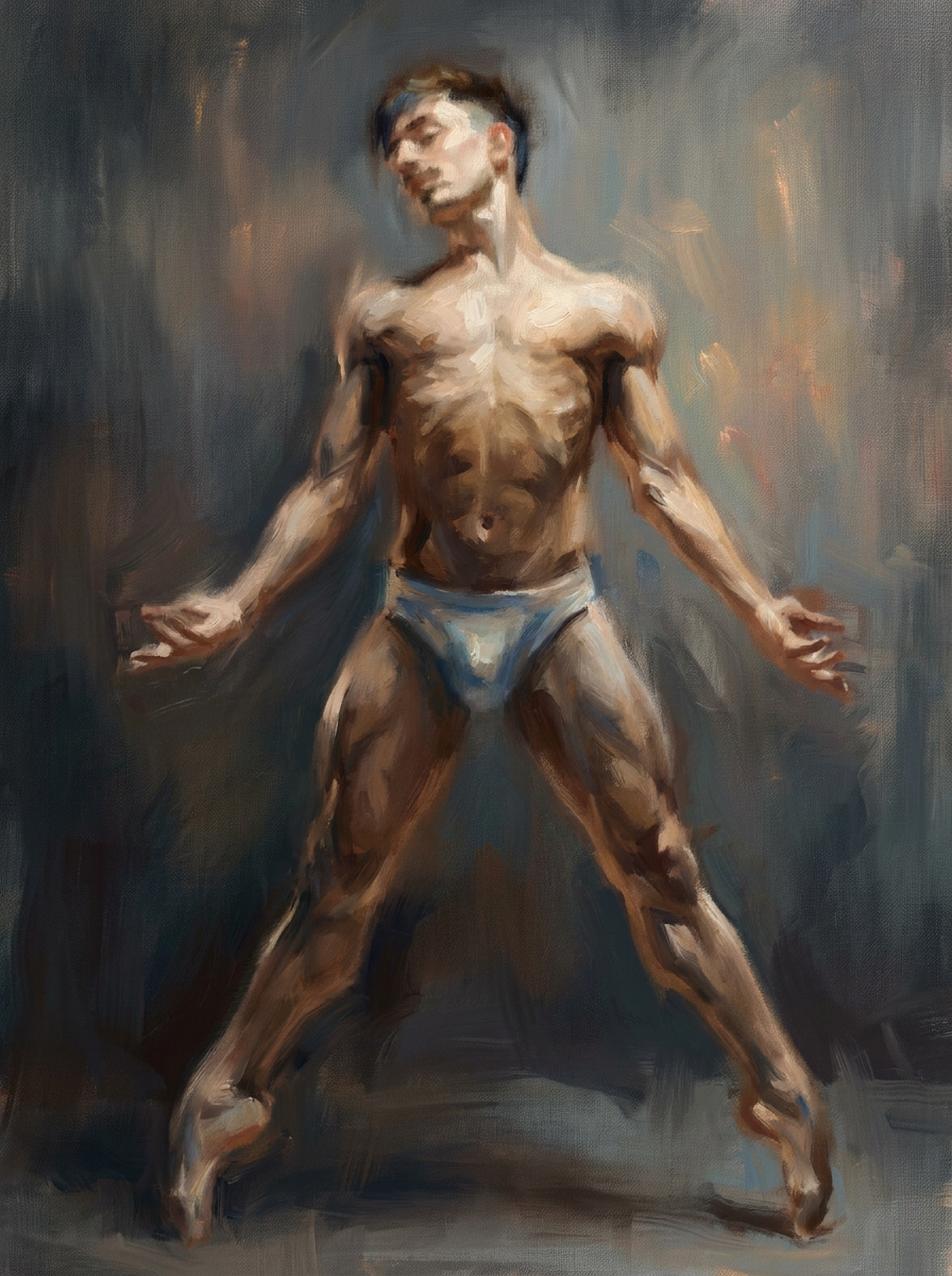 peinture huile sur toile faite sur commande - PORTRAIT BOGOSSE FLOU DANSEUR