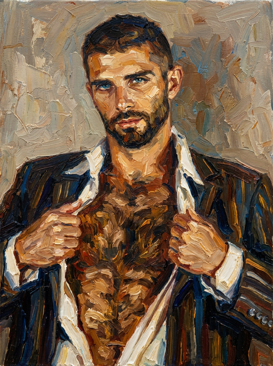 peinture huile sur toile faite sur commande - PORTRAIT BOGOSSE HAIRY