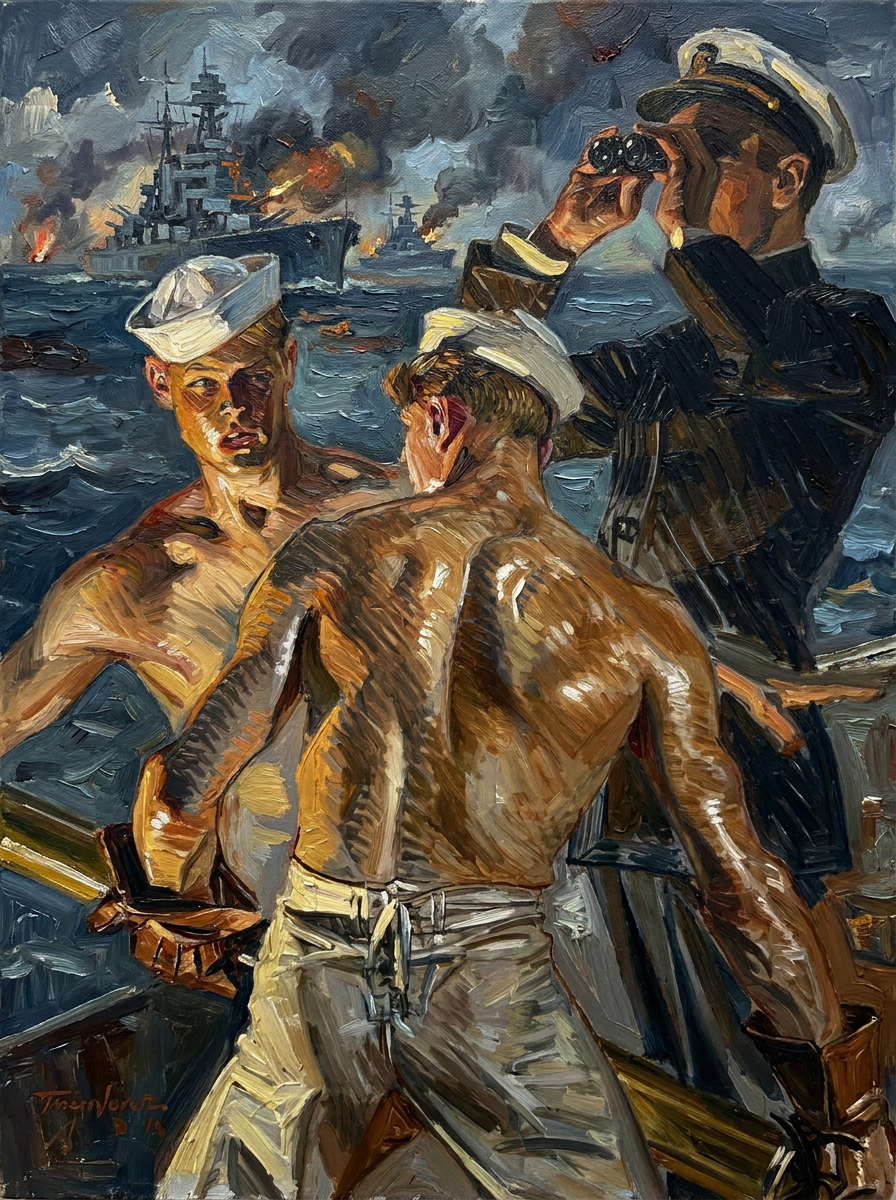 peinture huile sur toile faite sur commande - PORTRAIT BOGOSSE US NAVY