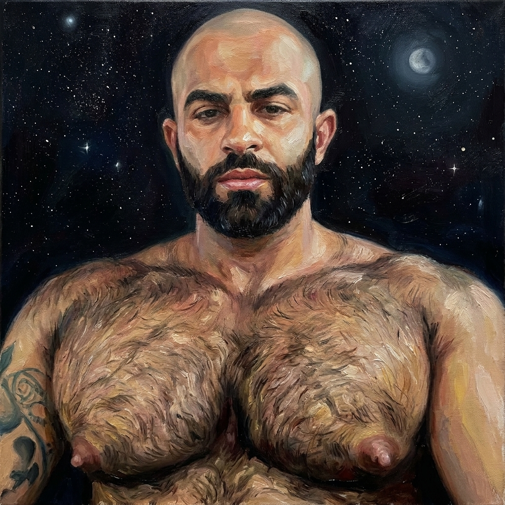 peinture huile sur toile faite sur commande - PORTRAIT BOGOSSE NIPLES