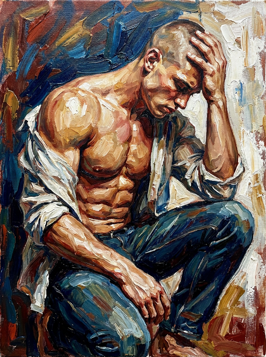 peinture huile sur toile faite sur commande - PORTRAIT BOGOSSE DESESPERE