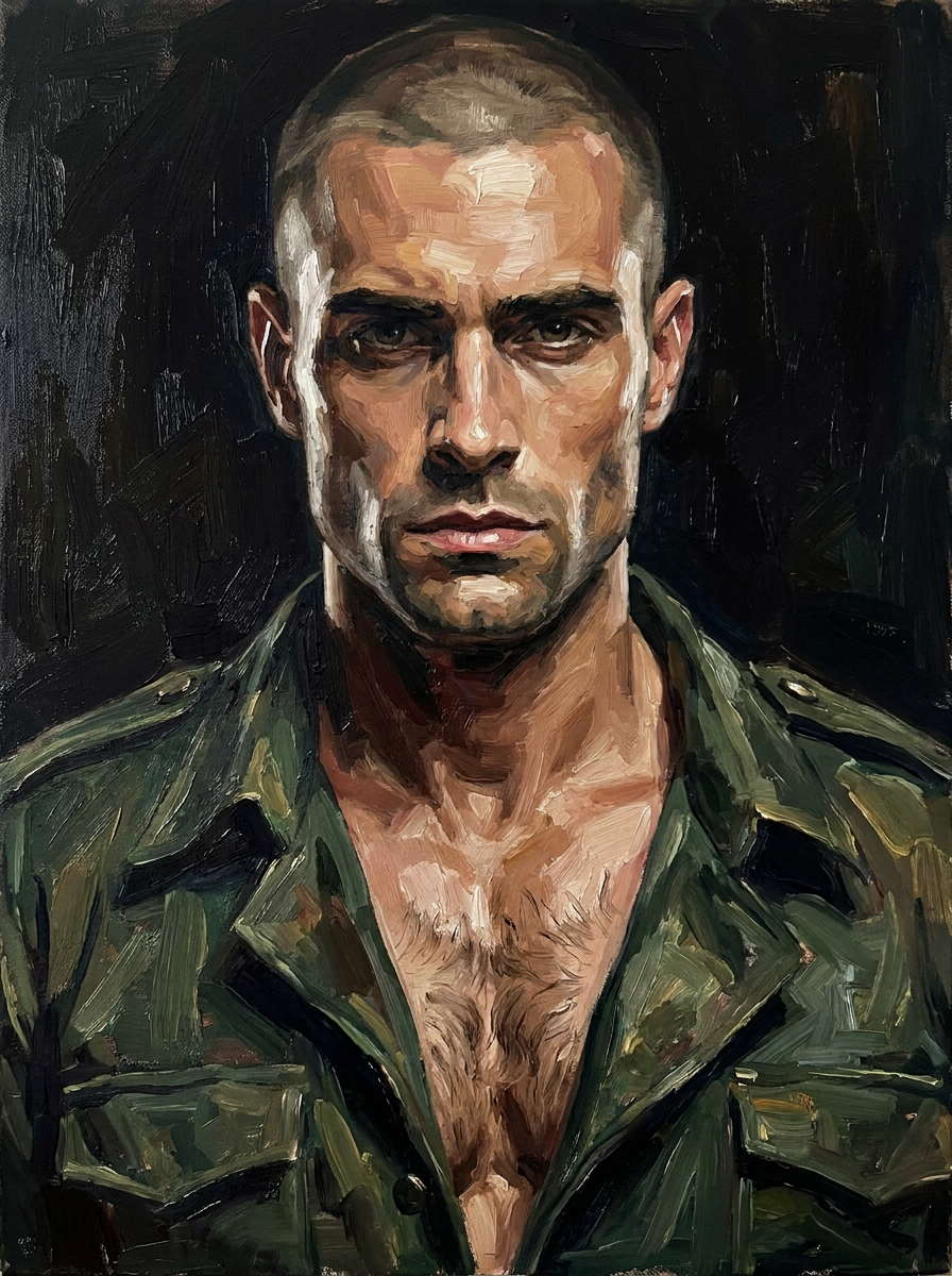 peinture huile sur toile faite sur commande - PORTRAIT BOGOSSE SOLDAT