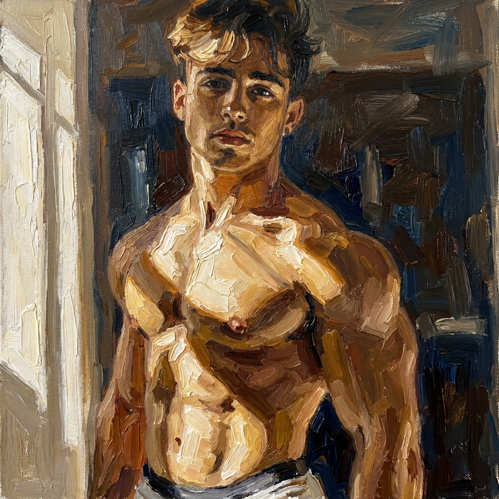 peinture huile sur toile faite sur commande - PORTRAIT BOGOSSE PECS