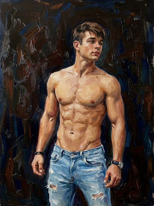 peinture huile sur toile faite sur commande - PORTRAIT BOGOSSE GAY