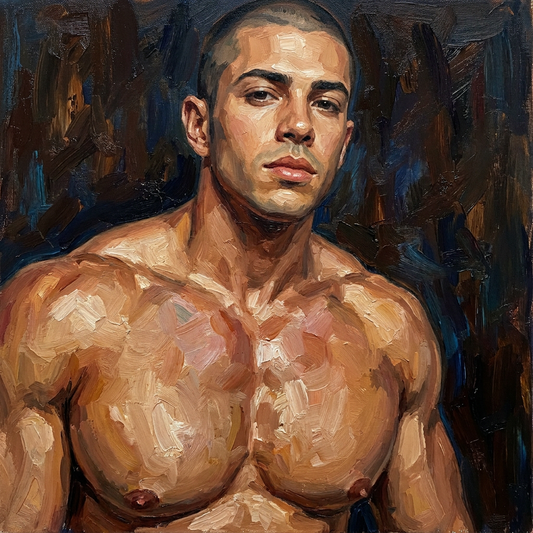 peinture huile sur toile faite sur commande - PORTRAIT BOGOSSE PECS