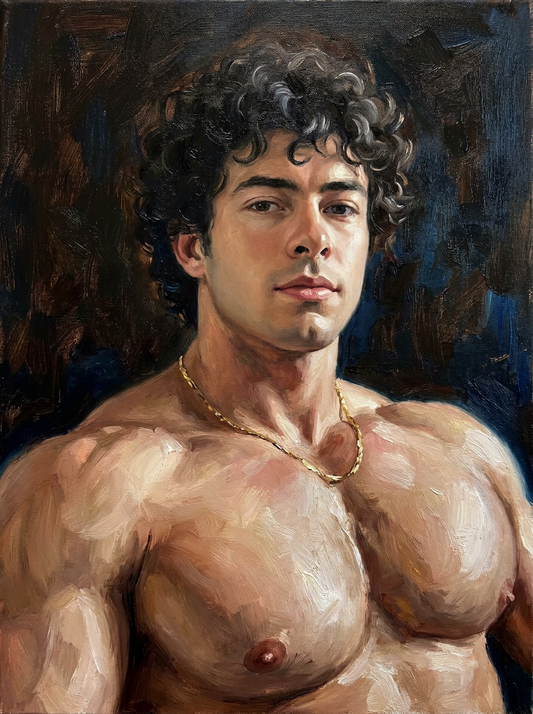 peinture huile sur toile faite sur commande - PORTRAIT BOGOSSE PECS