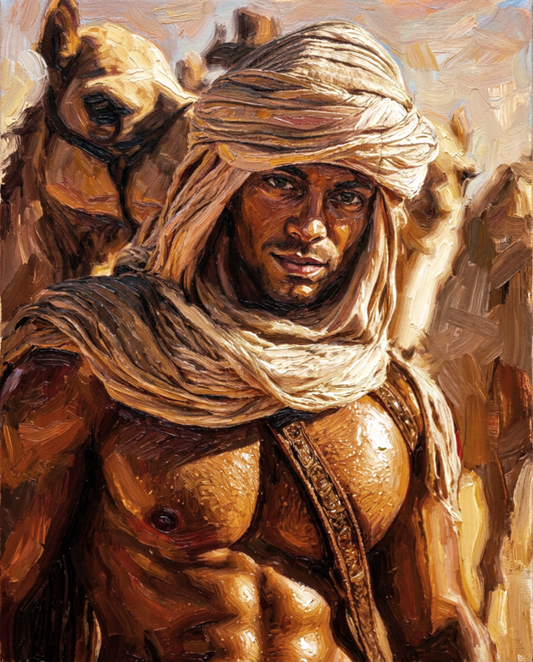 peinture huile sur toile faite sur commande - PORTRAIT BEDOUIN