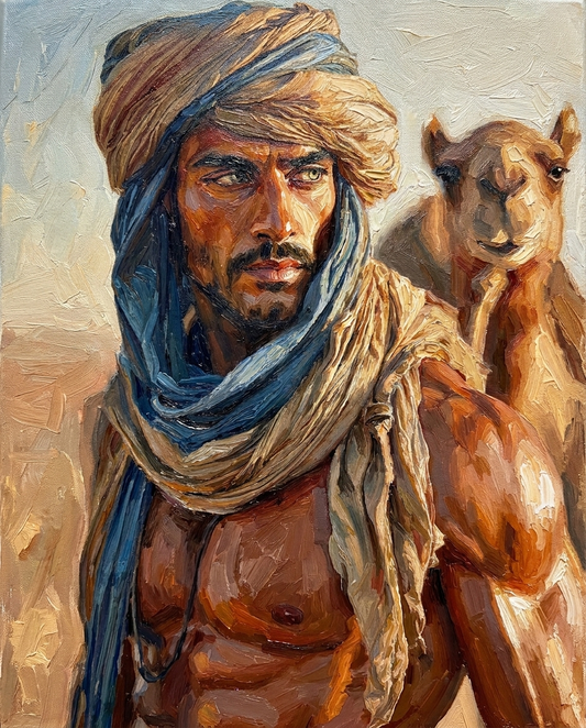 peinture huile sur toile faite sur commande - PORTRAIT TOUAREG
