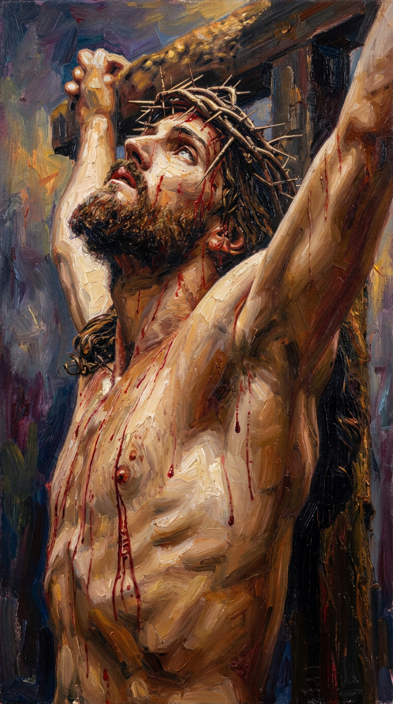 peinture huile sur toile faite sur commande - PORTRAIT JESUS CHRIST