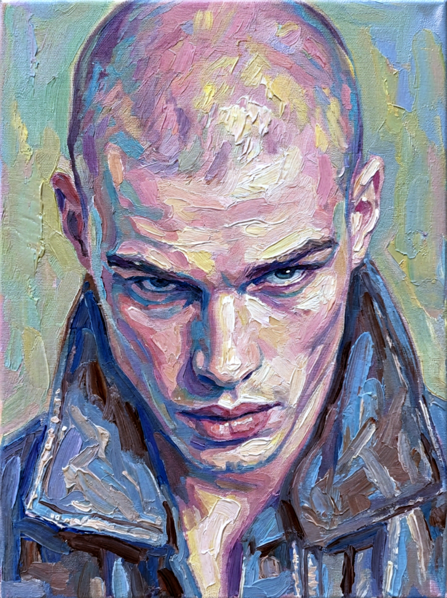peinture huile sur toile faite sur commande - PORTRAIT BOGOSSE skin