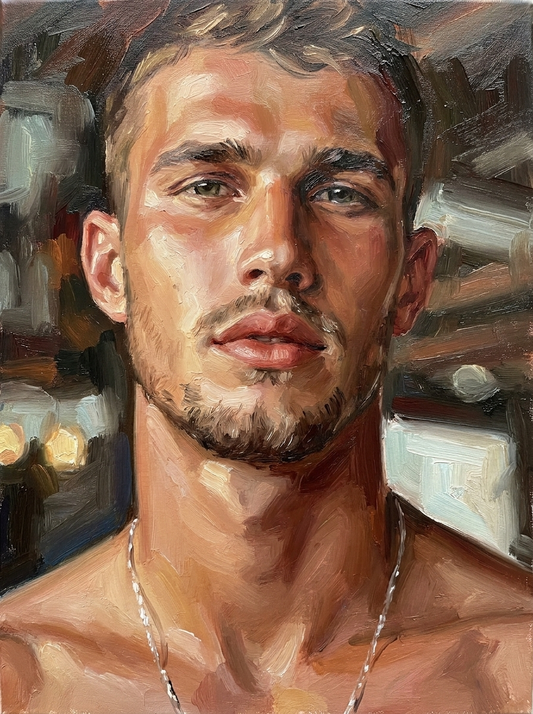 peinture huile sur toile faite sur commande - PORTRAIT BOGOSSE