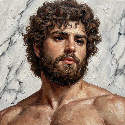 peinture huile sur toile faite sur commande - PORTRAIT DIONYSOS