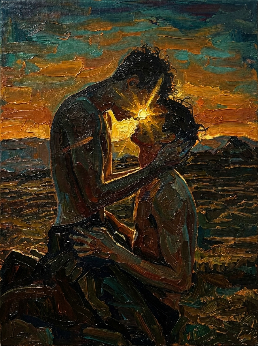 peinture huile sur toile faite sur commande - PORTRAIT GAY LOVERS