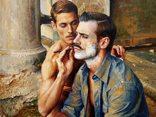 peinture huile sur toile faite sur commande - PORTRAIT GAY LOVERS